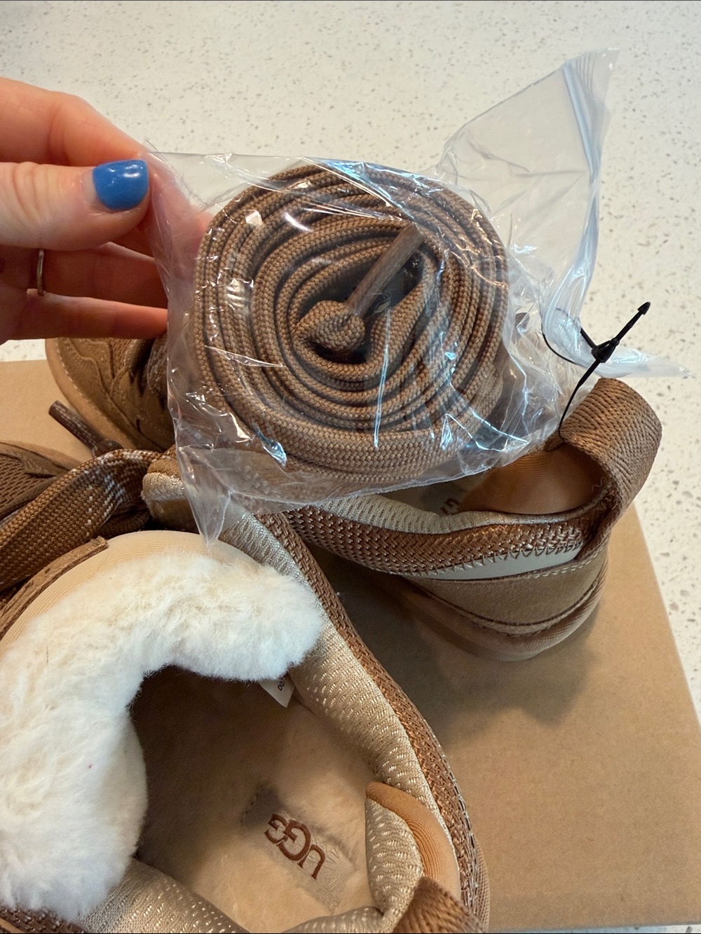 UGG Women’s Lowmel Suede & Mesh Lace-Up Boot Sneaker in Chestnut - Picture 6 of 8